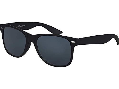 Balinco Hochwertige UV400 CAT 3 CE Nerd Sonnenbrille matte Rubber Retro Vintage Unisex Brille mit Federscharnier fr Herren & Damen...