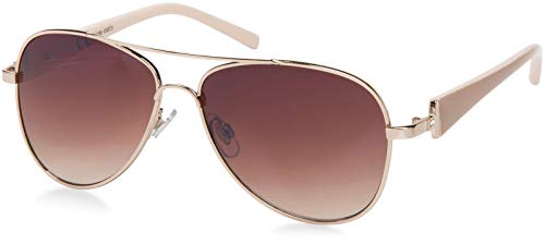 styleBREAKER elegante Damen Pilotenbrille getnt, Sonnenbrille mit lackierten Bgeln und Strassstein 09020053, Farbe:Gestell...