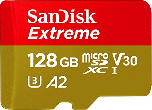 SanDisk Extreme microSDXC 128GB + SD Adapter + Rescue Pro Deluxe 160MB/s A2 C10 V30 UHS-I U3