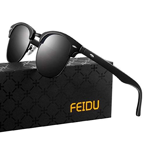 FEIDU Halbrahmen Polarisierte Klassische Metall Sonnenbrillen Herren-Retro Polarisierte Sonnenbrille Damen FD 3031...
